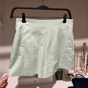 Zara Light Green high waist tailored shorts